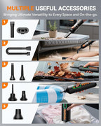 yoyoto Car Vacuum, Handheld Vacuum Cordless with 21000Pa Powerful Suction & 3 Modes, 4-in-1 Portable Hand Held Mini Vacuum Cleaner Rechargeable, Ultra Light for Car Home Office (Black)