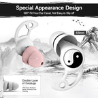 VANLON Sleeping Ear Plugs, Reusable Ear Plugs for Noise Reduction, 2Pairs Super Soft Fit Silicone Earplugs for Sleep, Concert, Hearing Protection, Travel, 33dB Noise Cancelling Earbuds (White)