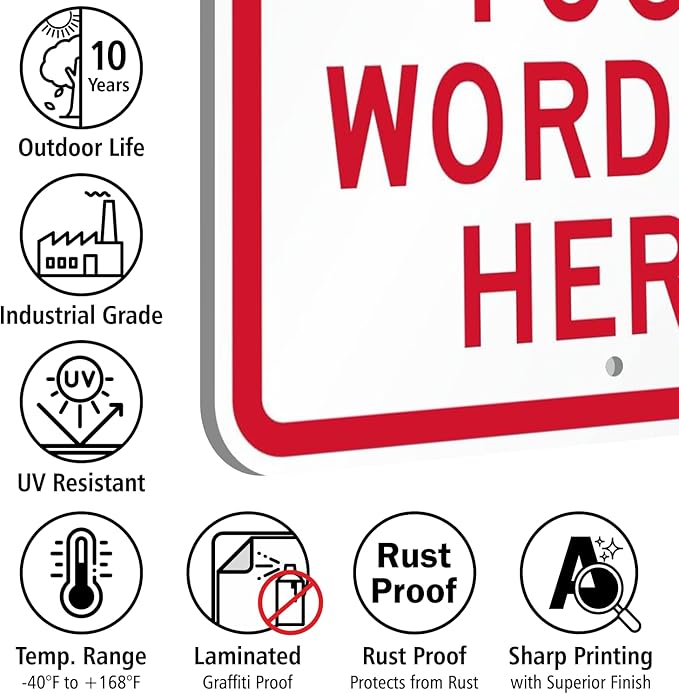 SmartSign 24 x 18 inch Custom “Reserved Parking” Metal Sign - Add Text, 80 mil Laminated Rustproof Aluminum, Red and White, Made in USA