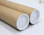 MagicWater Supply Mailing Tube - 2 in x 12 in - Kraft - 2 Pack - for Shipping and Storage of Posters, Arts, Crafts, and Documents