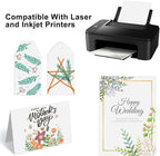 OcePor 50 Sheets White Cardstock Paper, Colored Printer Paper 8.5 x 11, Card Stock Thick Construction for Craft,Scrapbook，Office Printing, Invitations, Certificates，92 lb/250gsm