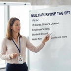 Marspark 200 Sets Clear Name Tags with Lanyard, Lanyards for ID Badges Reusable Strap with ID Holder Plastic Name Badges for Adults Business School Church Conference (Dark Blue)