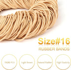 Rubber Bands Office Supplie 1100Pcs(approx. 1LB) Size #16 Rubberbands Light Brown Elastics Rubber Bands Thin Small Rubber Band for Office Home Supply File Folder