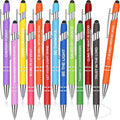 Zonon 12 Pcs Inspirational Pens Bulk Funny Ballpoint Pen with Stylus Tip Motivational Gifts for Valentine's Day Teacher Coworkers Nurse School Office Supplies(Fresh Color,Bible Style)