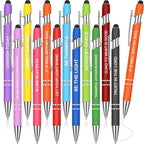 Zonon 12 Pcs Inspirational Pens Bulk Funny Ballpoint Pen with Stylus Tip Motivational Gifts for Valentine's Day Teacher Coworkers Nurse School Office Supplies(Fresh Color,Bible Style)