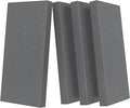 UMIACOUSTICS 4 PCS Acoustic Panels with Hanging Hardware, 2” Thick Fiberglass Sound Proof Panels for Studios, Office, Home Theater Ceiling or Wall- Light Grey