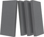 UMIACOUSTICS 4 PCS Acoustic Panels with Hanging Hardware, 2” Thick Fiberglass Sound Proof Panels for Studios, Office, Home Theater Ceiling or Wall- Light Grey