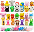 Gomimeor 35 Pcs Animal Erasers for Kids, Pencil Erasers Bulk, Cute Animal Erasers for Classroom Prizes and School Supplies, Assorted Colors