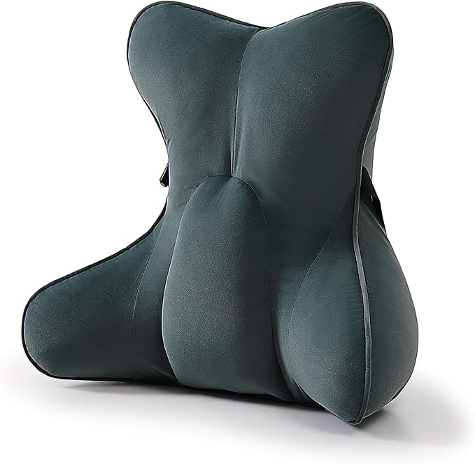 Ailuteie Lumbar Support Pillow(Pat. Pend) for Lower Back Pain Relief – Multi-Functional Ergonomic Lumbar Cushion, Reading Pillow for Office Chair, Car Seat & Sofa,Charcoal Gray
