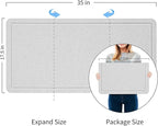 Lightomorrow Bulletin Board, 35 x 17 1/2 inches Felt Board - Decorative Pin Board, Cork Board Alternative for Wall, Foldable Self-Adhesive Vision Board Prayer Board with 20 Pushpins - Light Gray