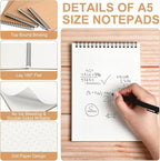Engrowtic Dot Grid Notebook Top Spiral Notebook A5 Size Bullet Dotted Paper Hardcover Dot Journal 8.3''x 5.8'' 140 Pages Spiral Notepads for Sketching Drawing Writing School Office(Brown,2 Pcs)