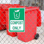 Locmorly Aluminum Sign, Compost Only Sign, 8x12 Inch, Metal Compost Signs Decorative for Indoor or Outdoor