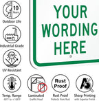 SmartSign 18 x 12 inch “Reserved Parking” Custom Metal Sign - Add Text, 63 mil Aluminum, 3M Laminated Engineer Grade Reflective Material, Green and White, Made in USA