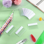 72 Pieces Clear Plastic Adhesive Shelf Tag & Price Label Holders for Supermarket, School, Library, Mailbox & Storage Bins(2.4 x 1.6 Inch)