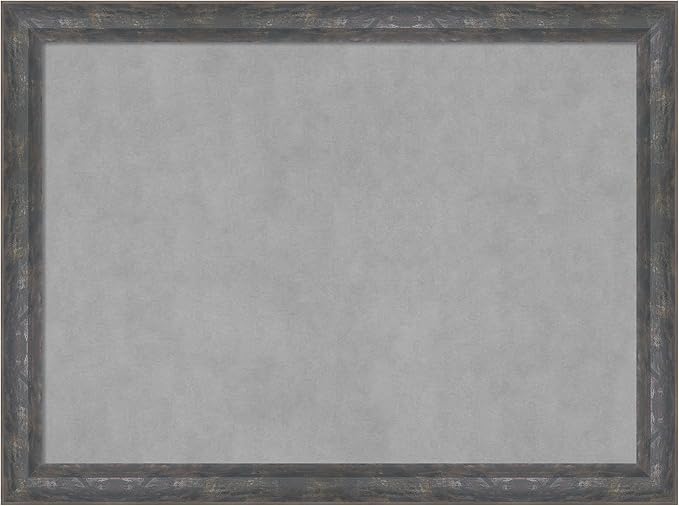 Amanti Art Grey Framed Magnetic Board 23x31 Medium Vision Board for use with Magnets, 100% Metal Sheet to Display Items as Office Decor or for Home Organization in mudroom, Kitchen or Kids Room