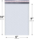 White Small Poly Bubble Mailers 6x10 inch #0 | Self Seal Padded Envelopes | Cushioned Bubble Mailer | Usable Size 6x9 | WaterProof | Lightweight mailing Shipping Bags | 250 Pack Bulk | Made in USA