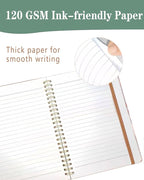 DHGPTS Spiral Journal Notebook, A5 Cute Notebooks for Women Men, College Ruled Hardcover Notebook for Work & Note Taking, 60 Pages Double-Wire Journals for Writing, Pink Glitter Leopard