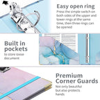 Lateefah 3 Ring Binder, 1 Inch Binder Organizer for Letter Size(8.5'' x 11'') with 5-Tab Dividers and Pockets, File Folders with Low Profile Clipboard for Office, School Supplies