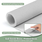 Boutilon Leather Desk Pad Protector,Non-Slip Mouse Pad,Laptop Desk Pad,Office Mouse Mat,Waterproof Leather Desk Blotter,Desk Writing Pad for Office and Home (XXXL-Grey,47"x 24")