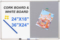 DEVELOP Grey Felt Bulletin & Magnetic Dry Erase Combo Board, 36 x 24 Inch Hanging Whiteboard/Grey Felt Bulletin Combination Board with Marker Tray, Pins, Eraser, Markers & Magnets