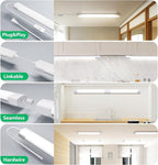 Modlicht Plug in Light Fixture, 4FT Linkable 5000K Plug-in Ceiling Lights for Shop Garage, LED Tube Light for Closet, Cabinet, Workbench, Kitchen, Office, Bathroom, Triproof, 36W