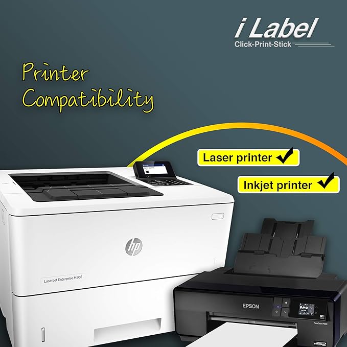 8.5" x 11" Full Sheet Label Sticker Paper for Laser & Inkjet Printers[200 Sheets,200 Labels]