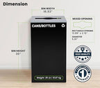 Alpine Commercial Indoor Recycle Bin - 29 Gallon Modern Looking Black Recycle Bin, Office Recycling Bins, Metal Trash and Recycling Container with Stickers & 3 Optional Lids (lid Sold Separately)