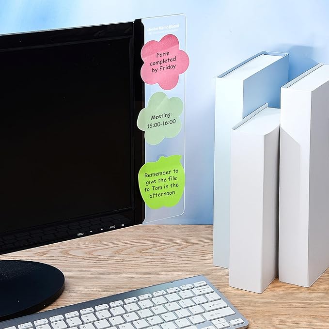 Zonon 6 Pieces Computer Monitor Notes Screen Monitor Memo Board Sticky Note Holder Message Board Computer Side Panel for Office Home Desktop Left and Right