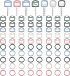 Blulu 80 Pcs Key Labels Key Color Covers Caps Tags Covers Set Plastic Keys Identifier Rings Toppers for Tags Organization House, 2 Styles(5 Morandi Color)
