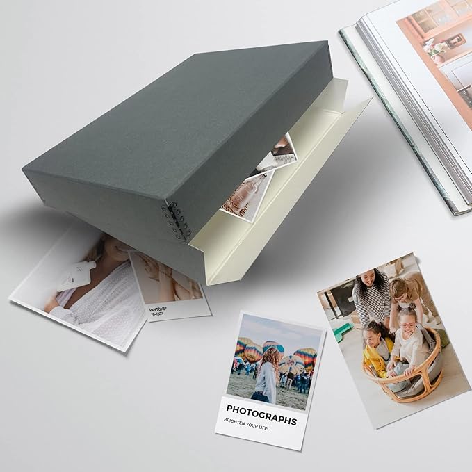 Lineco Museum Archival Storage Box, 11.75x18.25x3 in. Drop Front Design. Acid-Free with Metal Edge. Organize Photos, Pictures, Prints, Documents, Crafts, DIY. Gray, 2 Pack