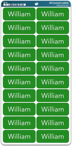 Personalized Name Labels (20 Labels) (2.5" × 1") Large Custom Name Stickers - Waterproof Name Labels for Kids, Toddlers and Parents