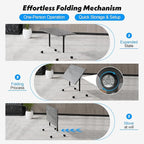 Goakwwuz Conference Room Table, Folding Conference Tables,Thicken Grey Tabletop,Flip Top Wooden Seminar Meeting Room Table for Conference Room Offices (10, Grey, 70.8”)