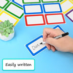 L LIKED 200 Stickers - 3.5" x 2.25" Colors Plain Name Tags Stickers with Perforated Line for School Office Home (Blank - 200 Labels)