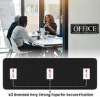 MolnijaPro - The Office Door Sign for Your Home and Business with Bigger Letters - Bright Acrylic Self-Adhesive Sign 9×3 in with Double Sided 3M Tape - Quick and Easy Installation Without Any Tools