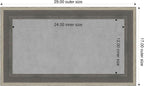 Amanti Art Grey Framed Magnetic Board 17x29 Small Vision Board for use with Magnets, 100% Metal Sheet to Display Items as Office Decor or for Home Organization in mudroom, Kitchen or Kids Room