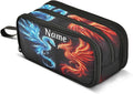 BOENLE Custom Dragon Phoenix Pencil Case Box Boys Girls Personalized Name Large Pencil Pouch Stationery Pen Bag Organizer for Kids Adults School Office