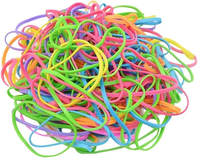 Activave Round Ball Rubber Band Elastics 170 to 180 pcs Colorful Rubber Bands Stretchable Rubber Bands Stationery Holder Elastic Loops, Arts and Crafts, Document Organising, Stocking Fillers one ball