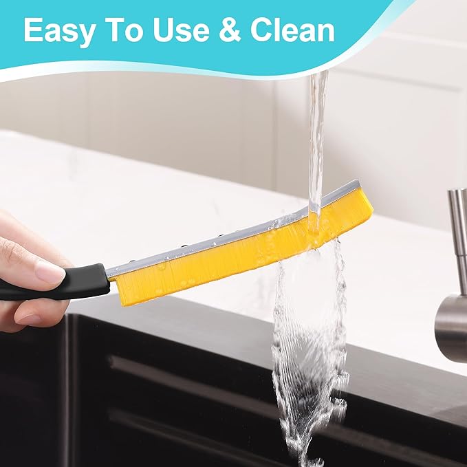 JOYMOOP 8 Pack Crevice Cleaning Brush, Hard Bristle Grout Brush, House Cleaning Supplies, Magnetic Gap Cleaning Brush for Kitchen, Bathroom, Window, Toilet, Multifunctional Cleaning Tools-4 Colors