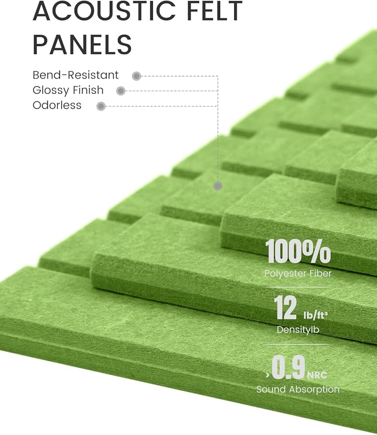 Fluxynara Large Felt Bulletin Board 48" x 36" Cork Board Alternative - 6 Pack with 40 Safe Removable Adhesive Tabs, Cork Boards for Walls Cork Board for Home Office Classroom Pin Board-Kelly Green