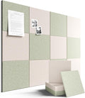 Large Felt Bulletin Board 48" x 36" Cork Board Alternative-12 Pack with 70 Safe Removable Adhesive Tabs, Felt Boards for Walls Bulletin Boards for Home Office Classroom Pin Board-Oatmeal & Sage