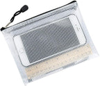 Oaimyy-18 Pcs,Plastic Mesh Zipper Pouch Document Folders Bag Zipper Zip File Folders for Office Supplies, Travel,Organizing Storage (6 Sizes, Black)