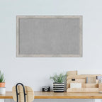 Amanti Art Silver Framed Magnetic Board 27x43 Large Vision Board for use with Magnets, 100% Metal Sheet to Display Items as Office Decor or for Home Organization in mudroom, Kitchen or Kids Room