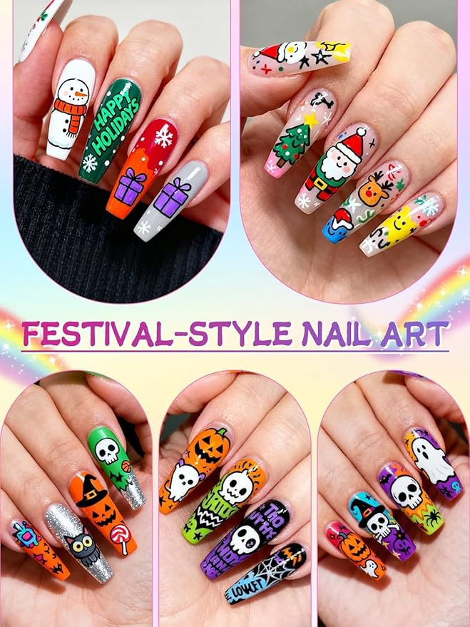 EBANKU 12 Colors Nail Art Pens Set, 3D Nail Polish Pens Acrylic Paint Pens Nail Markers for Nail Art Drawing Painting Manicure Tools Nail Design Kit Home Nail Salon DIY, 0.7MM