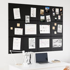 Neatsure Large Cork Board for Wall, 48" x 36" Bulletin Board with Pushpins, 12 Panels Felt Tiles Tack Push Pin Board for Office, Black