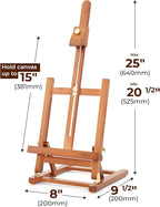 VISWIN 25" H-Frame Tabletop Easel for Painting, Adjustable Beech Wood Table Top Easel, Portable Art Easel for Adults, Artists, Beginners, Holds Canvas up to 15" – Walnut