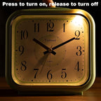 Tinload 5.5" Large Analog Alarm Clock Silent Non Ticking, Gentle Wake, Beep Sounds, Increasing Volume, Battery Operated Snooze and Manual Light, Easy Set