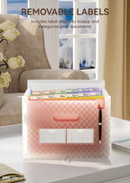 ABC life 12 Pockets Accordion File Organizer Expanding File Folders, Portable Monthly Bill Receipt Document Organiser, Expandable Accordian Filing Folder Letter A4 Size, Colored Tabs (Pink)