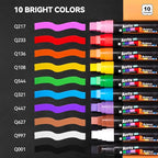 Arrtx 10-Piece Jumbo Acrylic Paint Markers, 15mm Felt Tip, Waterproof, Odorless, Non-Toxic, Multi-Surface Art Supplies for Rock Painting, DIY Crafts Making