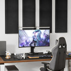 TONOR 4 PCS Large Acoustic Panel, 35.4″ * 11.8″ * 2.36″ 3D Fiberglass Sound Proof Panel with Full Self-adhesive, Decorative Echo Absorbing Wall Panel, for Studio, Living Room, Home, Office, Black