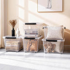 Citylife 54 QT Clear Plastic Storage Bins with Lids Stackable and Nestable Storage Boxes with Lids Large Plastic Storage Containers for Garage, Closet, Kitchen, 6 Packs